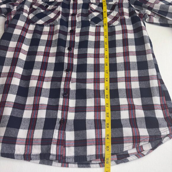 EMMA Jeans USA Navy, White, and Red Plaid Shirt - Size M - Picture 6 of 11